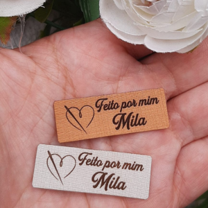 Etiqueta Personalizada Material Sintético Retangular COBRE/OFF-WHITE
