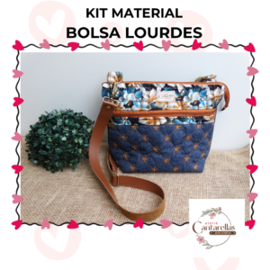 KIT COMPLETO MATERIAL+PROJETO PASSO A PASSO (IMPRESSO) BOLSA LOURDES
