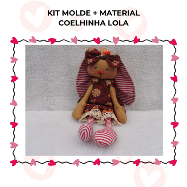 KIT MOLDE + MATERIAL COELHINHA LOLA